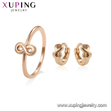 64676 Xuping simple design 18K Gold Plated Fashion Jewelry Sets for Children ring and earrings